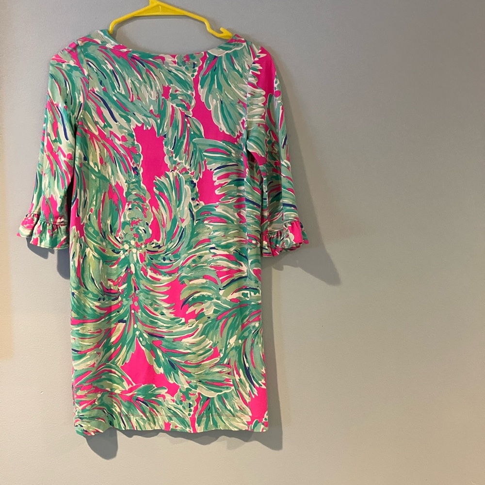 Lilly Pulitzer Vibrant Pink and Green Midi Dress
